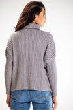 Loose Fit Long-Sleeved Ribbed Turtleneck Sweater