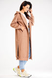 Unbuttoned Hooded Sweatshirt with Side Slits and Pockets