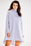 Autumn Turtleneck Trapezoidal Dress with Long Sleeves
