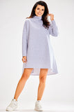 Autumn Turtleneck Trapezoidal Dress with Long Sleeves