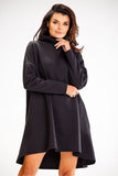 Autumn Turtleneck Trapezoidal Dress with Long Sleeves
