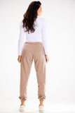 Decorative Stitch Loose Pants with Elastic Waistband