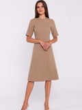 Elegant Lightweight Woven Dress with Trapeze Hem Design
