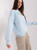 Trendy Pullover Sweatshirt with Unique Pattern & Inscription