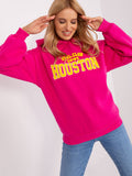 Fashionable Pullover Sweatshirt with Hood and Front Inscription