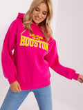 Fashionable Pullover Sweatshirt with Hood and Front Inscription