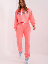 Trendy Hoodie and Pants Set for Effortless Casual Style - pink / one-size-fits-all