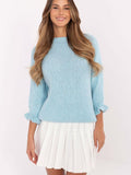 Elegant Casual Women's Sweater with Frill Sleeves