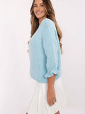 Elegant Casual Women's Sweater with Frill Sleeves