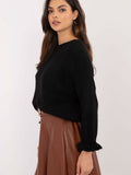 Elegant Women's Casual Sweater with Ruffled Sleeves