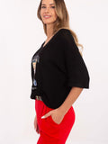 Trendy V-Neck Teddy Bear Print Women's Sweater
