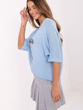 Chic V-Neck Women's Sweater with Cute Teddy Bear Print