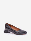 Elegant Natural Leather Pumps with Decorative Heel Detail