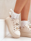 Eco-Friendly Women's Platform Sneakers with Cute Pins