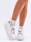 Chic Eco-Leather Platform Sneakers with Charming Pins