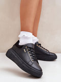 Eco-Leather Women's Platform Sneakers for Casual Style