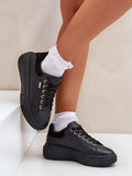 Eco-Leather Women's Platform Sneakers for Casual Style