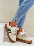 Chic Faux Suede Platform Sneakers with Charms for Comfort