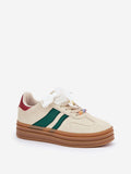 Chic Faux Suede Platform Sneakers with Charms for Comfort