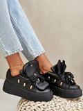 Stylish Eco Leather Women's Platform Sneakers for Comfort
