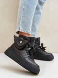 Stylish Eco Leather Women's Sneakers with Detachable Pouch