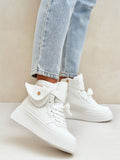 Stylish Eco Leather Women's Sneakers with Detachable Pouch