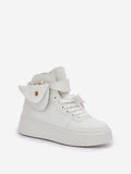 Stylish Eco Leather Women's Sneakers with Detachable Pouch