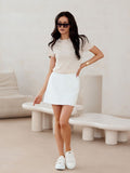 Chic Trapezoid Leather Mini Skirt with Pockets for Fall/Winter