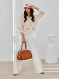 Asymmetrical Long Sleeve Shirt with Buttoned Cuffs