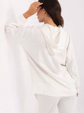 Stylish Hooded Blouse with Unique Patches for Women