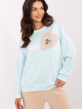 Elegant Casual Women's Heart Patch Sweatshirt