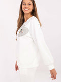 Elegant Women's Casual Sweatshirt with Heart-Shaped Patch