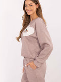 Chic Womenâs Pullover Sweatshirt with Heart Patch Detail