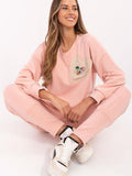 Elegant Women's Casual Blouse with Heart AppliquÃ© Detail