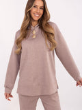 Chic Long Sleeve Blouse with Unique Side Slits and Hood