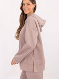 Chic Long Sleeve Blouse with Unique Side Slits and Hood