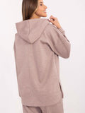 Chic Long Sleeve Blouse with Unique Side Slits and Hood