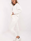 Women's High-Waist Tracksuit Pants with Pockets & Cuffs