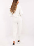 Women's High-Waist Tracksuit Pants with Pockets & Cuffs