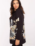 Chic Women's Casual Blazer with Colorful Print Design