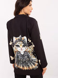 Chic Women's Casual Blazer with Colorful Print Design
