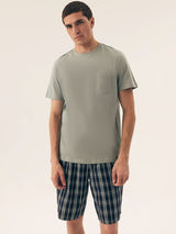 Men's Comfortable Short Pajama Set with Pocket - Stylish Sleepwear - green / L