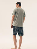 Men's Comfortable Short Pajama Set with Pocket - Stylish Sleepwear