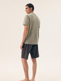 Comfortable Men's Pajama Set with V-Neck and Shorts