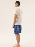 Men's Soft Cotton Pajama Set with Trendy Print Shorts