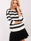 Chic Striped Blouse with Elegant Flower Patches for Everyday Wear