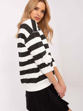 Chic Striped Blouse with Elegant Flower Patches for Everyday Wear