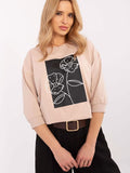Elegant Embroidered Casual Blouse with Pearls and Zircons