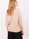 Elegant Embroidered Casual Blouse with Pearls and Zircons