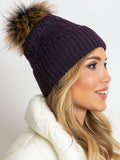 Cozy Winter Hat with Wide Cuff and Fluffy Pompom